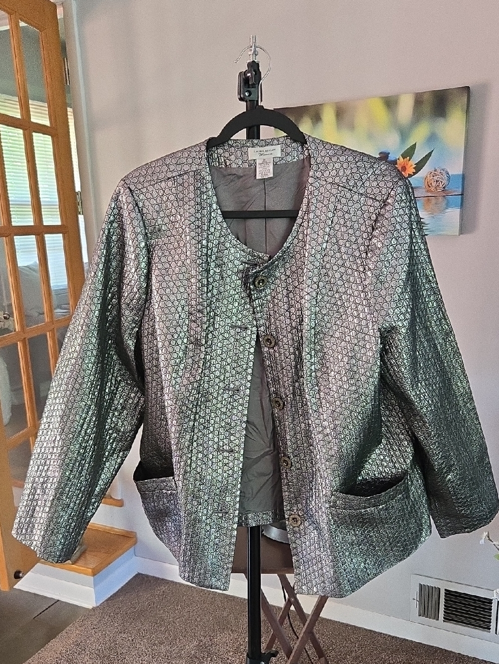 Metallic Silver Quilted Women’s Jacket 🩶 Size 2X